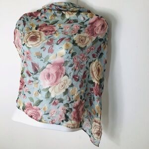 Patricia Nash Floral Sheer Wrap in Light Blue, Pink and Cream